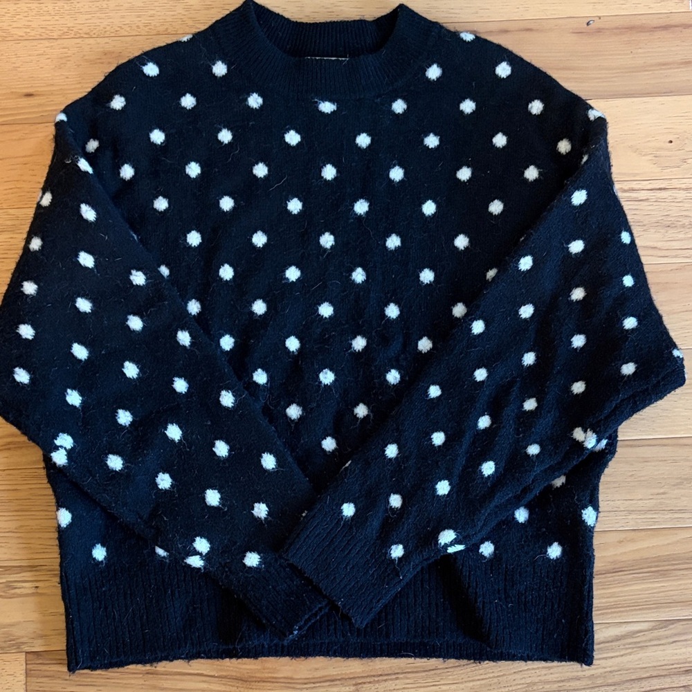 H&M Black Sweater with White Dots